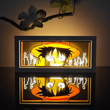 One Piece Monkey D. Luffy pointing forward anime light box — dark room atmospheric