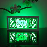 One Piece Roronoa Zoro intense eyes and scar anime light box — dark room atmospheric