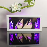 Naruto Sasuke Uchiha Sharingan and Rinnegan Eyes anime light box — lit, front view