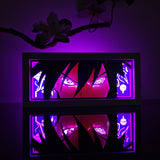 Naruto Sasuke Uchiha Sharingan and Rinnegan Eyes anime light box — dark room atmospheric