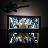 Dragon Ball Goku Mastered Ultra Instinct portrait anime light box — dark room atmospheric