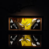 Dragon Ball Super Saiyan Vegeta Close-up Portrait anime light box — dark room atmospheric