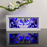 Hunter x Hunter Killua Zoldyck intense stare with lightning anime light box — lit, front view