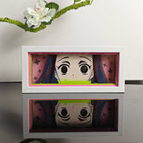 Demon Slayer Nezuko Kamado peeking with bamboo gag anime light box — unlit, design detail