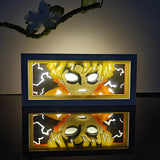 Demon Slayer Zenitsu Agatsuma Thunder Breathing Art anime light box — dark room atmospheric