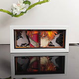 Chainsaw Man Denji and split face anime light box — unlit, design detail