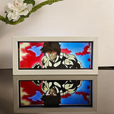 Baki Hanma powerful muscular pose anime light box — lit, front view