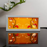 Pokemon Happy Pikachu Face with Poké Balls anime light box — lit, front view