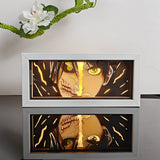 Attack on Titan Eren Yeager Attack Titan Split Face anime light box — lit, front view