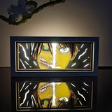 Attack on Titan Eren Yeager Attack Titan Split Face anime light box — dark room atmospheric