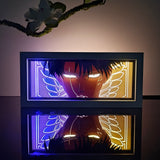 Attack on Titan Levi Ackerman Survey Corps Portrait anime light box — dark room atmospheric