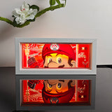Mario Super plumber with wrench anime light box — lit, front view