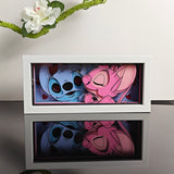 Disney Stitch and Angel Kissing with Hearts anime light box — unlit, design detail