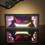 Pokemon Gengar spooky grin shadow box anime light box — dark room atmospheric