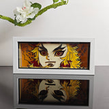 Demon Slayer Kyojuro Rengoku Umai eating scene anime light box — unlit, design detail