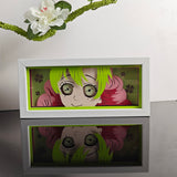 Demon Slayer Mitsuri Kanroji Peeking Paper Art anime light box — unlit, design detail