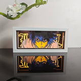 Death Note L Lawliet Close-Up Portrait anime light box — lit, front view