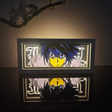 Death Note L Lawliet Close-Up Portrait anime light box — dark room atmospheric