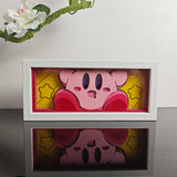 Kirby Cute peeking with stars anime light box — unlit, design detail