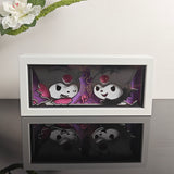 Sanrio Two Kuromi Characters in Love anime light box — unlit, design detail