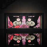 Sanrio Two Kuromi Characters in Love anime light box — dark room atmospheric