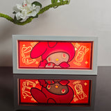 Sanrio My Melody Pink Lamp anime light box — lit, front view