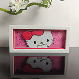 Hello Kitty peeking with red bow anime light box — unlit, design detail
