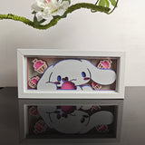 Sanrio Cinnamoroll holding a heart with cupcakes anime light box — unlit, design detail