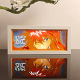 Neon Genesis Evangelion Asuka Langley Soryu face portrait anime light box — lit, front view
