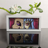 Demon Slayer Inosuke Hashibira split face mask anime light box — unlit, design detail