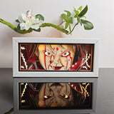 Child's Play Chucky Bloody Face with Knife anime light box — lit, front view