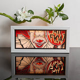 It Pennywise the Clown with Float Balloon anime light box — lit, front view