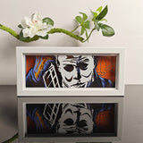 Halloween Michael Myers Mask with Jack-o'-lanterns anime light box — unlit, design detail
