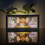 One Piece Luffy Gear 5 Sun God Nika anime light box — dark room atmospheric