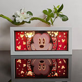 Disney Mickey Mouse Face with Red Background anime light box — lit, front view