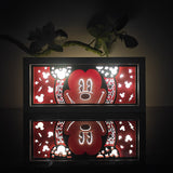 Disney Mickey Mouse Face with Red Background anime light box — dark room atmospheric