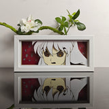 Inuyasha with glowing yellow eyes anime light box — unlit, design detail