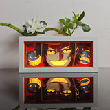 One Piece Portgas D. Ace Smiling Face anime light box — lit, front view