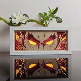 Demon Slayer Yoriichi Tsugikuni Glowing Eyes anime light box — lit, front view