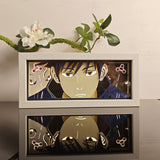 Jujutsu Kaisen Megumi Fushiguro serious face portrait anime light box — lit, front view