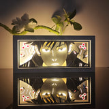Jujutsu Kaisen Megumi Fushiguro serious face portrait anime light box — dark room atmospheric