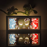 Demon Slayer Tanjiro Kamado water and fire breathing anime light box — dark room atmospheric