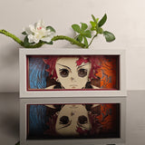 Demon Slayer Tanjiro Kamado water and fire breathing anime light box — unlit, design detail