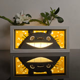 My Neighbor Totoro Totoro Grinning Face with Umbrellas anime light box — lit, front view