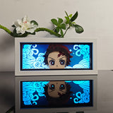 Demon Slayer Tanjiro Kamado Water Breathing Waves anime light box — lit, front view