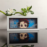 Demon Slayer Tanjiro Kamado Water Breathing Waves anime light box — unlit, design detail
