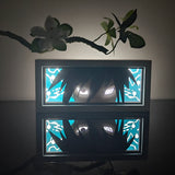 Naruto Sasuke Uchiha Rinnegan Eyes anime light box — dark room atmospheric