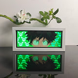 My Hero Academia Izuku Midoriya Deku Peeking Eyes anime light box — lit, front view