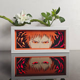 Bleach Ichigo Kurosaki intense glowing eyes anime light box — lit, front view