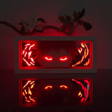 Bleach Ichigo Kurosaki intense glowing eyes anime light box — dark room atmospheric